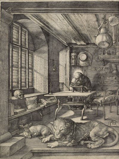 Aziz Jerome çalışmasında, 1514 by Albrecht Dürer