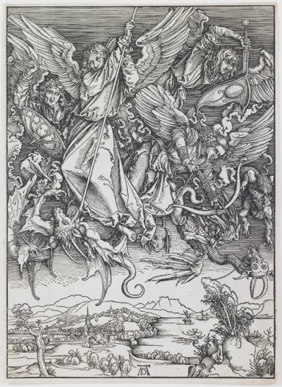 Aziz Michael Ejderhayla Savaşıyor, “Kıyamet” dizisinden by Albrecht Dürer