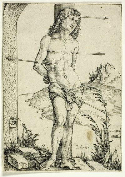 Sütundaki Aziz Sebastian by Albrecht Dürer