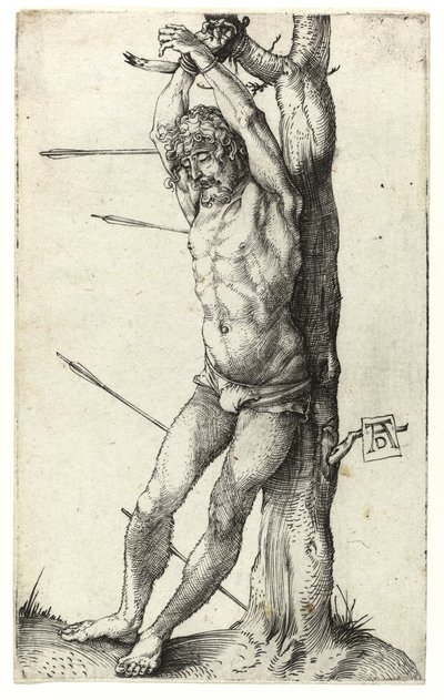 Aziz Sebastian ağaca bağlı, c.1501 by Albrecht Dürer