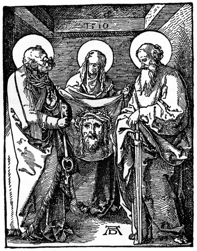 St Veronica, St Peter ve Paul arasındaki Sudarium ile, 1510, 1936 by Albrecht Dürer
