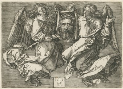 İki Melek Tarafından Görüntülenen Sudarium by Albrecht Dürer