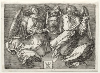 İki Melek Tarafından Görüntülenen Sudarium by Albrecht Dürer