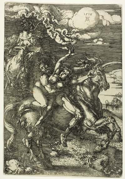 Bir Tekboynuz Üzerinde Proserpin Kaçırılması by Albrecht Dürer