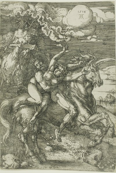 Tek Boynuzlu At Üzerinde Proserpin Kaçırılması by Albrecht Dürer