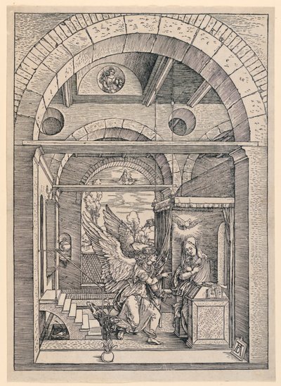 Müjde, Bakirenin Yaşamı serisinden by Albrecht Dürer