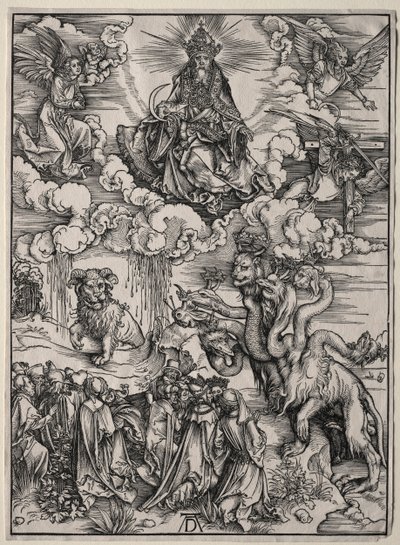 Yedi Başlı Canavar ve Kuzu Boynuzlu Canavar. by Albrecht Dürer