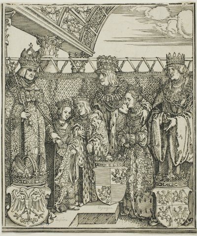 Maximilian'ın Zafer Takı'ndan Viyana'da Kongre ve Çifte Nişan, by Albrecht Dürer