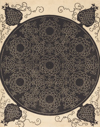 Dördüncü Düğüm, yedi dairesel düğüm grubunu siyah merkezlerle birleştiriyor, muhtemelen 15061507. by Albrecht Dürer