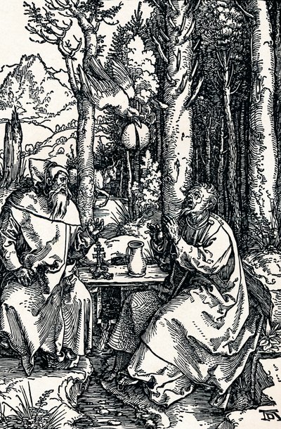 Hermitler Aziz Anthony ve Aziz Paul, 1504 1906 by Albrecht Dürer