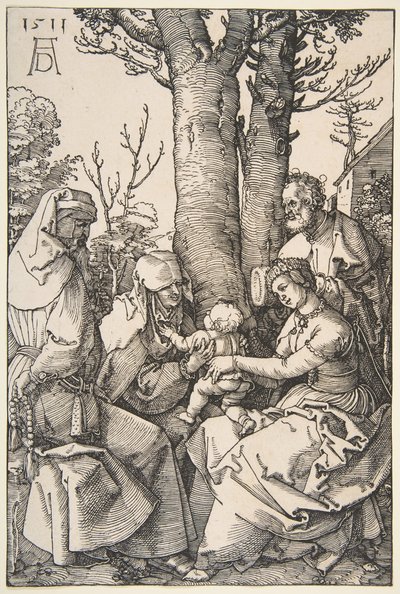 Aziz Joachim ve Aziz Anne ile Kutsal Aile, 1511. by Albrecht Dürer