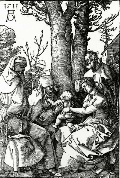 Aziz Anne ve Aziz Joachim ile Kutsal Aile, 1511 (tahta baskı) by Albrecht Dürer