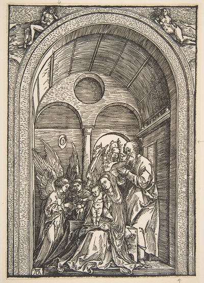 Tonozlu Salonda İki Melekli Kutsal Aile, M.Ö. 1503. by Albrecht Dürer