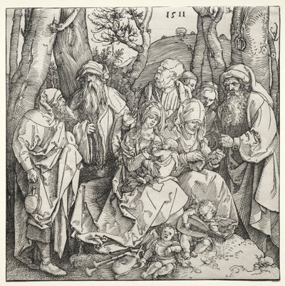 İki Müzisyen Meleğin Kutsal Ailesi by Albrecht Dürer