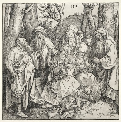 İki Müzisyen Meleğin Kutsal Ailesi, 1511. by Albrecht Dürer