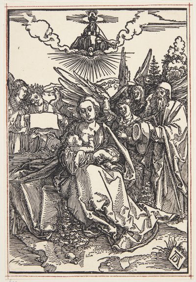 Beş melekli Kutsal Aile by Albrecht Dürer