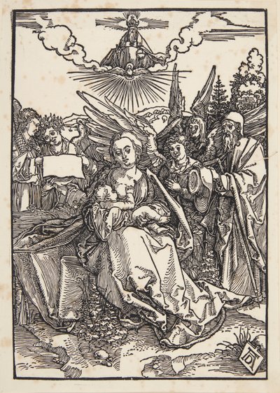 Beş melekli Kutsal Aile by Albrecht Dürer