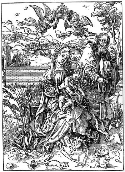Üç Tavşanlı Kutsal Aile, 1497, 1936 by Albrecht Dürer