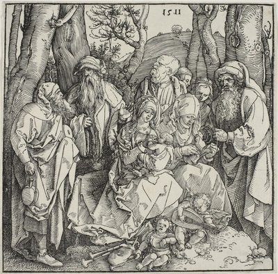 Kutsal Akrabalık ve İki Müzik Meleği by Albrecht Dürer