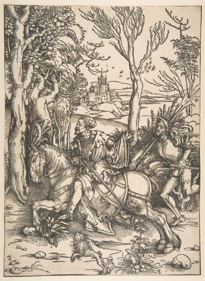 Şövalye ve Silahlı Adam.n.d. by Albrecht Dürer