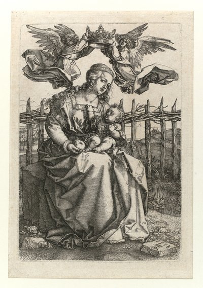 İki melek tarafından taçlandırılmış Madonna ve Çocuk, 1518 by Albrecht Dürer
