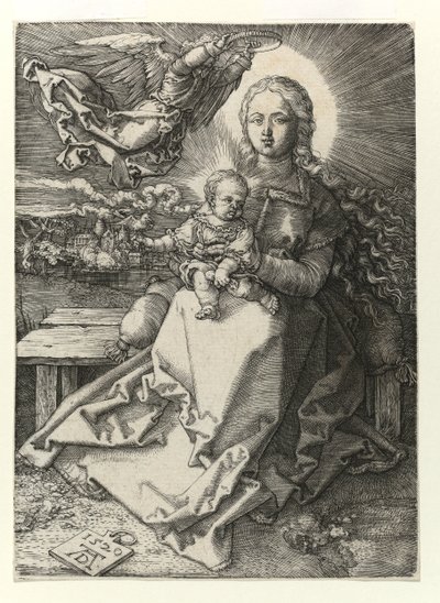 Bir melek tarafından taçlandırılmış Madonna, 1520 by Albrecht Dürer
