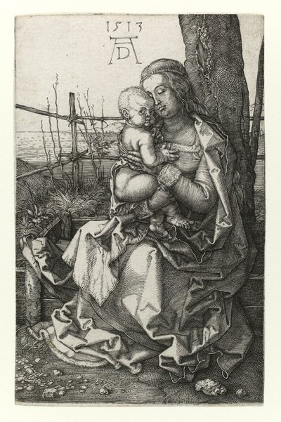 Ağacın yanında oturan Madonna, 1513 by Albrecht Dürer