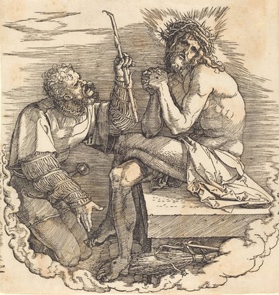 Bir Asker Tarafından Alay Edilen Hüzün Adamı, muhtemelen 1511. by Albrecht Dürer