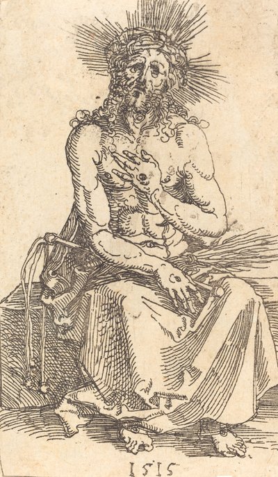 Oturan Acıların Adamı, 1515. by Albrecht Dürer