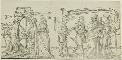 Michelfeldt Goblen (Sosyal Adaletsizlik Üzerine Alegori), üç kitabın ilk bölümü by Albrecht Dürer