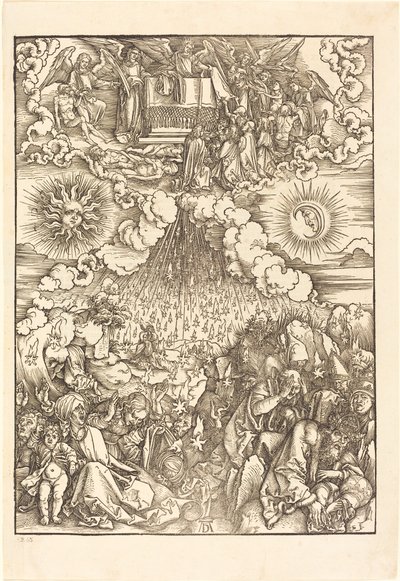 Beşinci ve Altıncı Mühürün Açılması by Albrecht Dürer