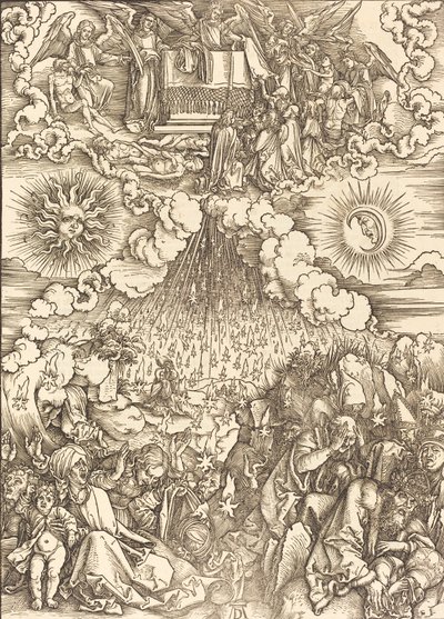 Beşinci ve Altıncı Mühürün Açılması, 1498. by Albrecht Dürer