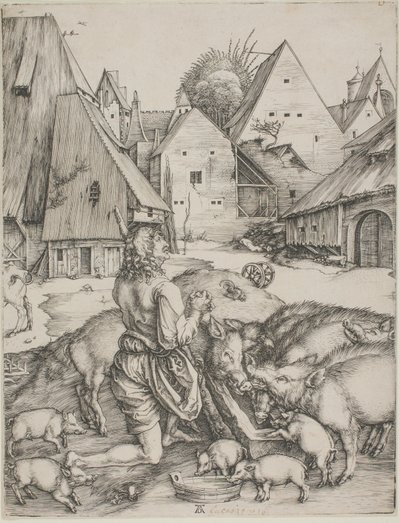 Domuzun Arasındaki Müsrif Oğul by Albrecht Dürer