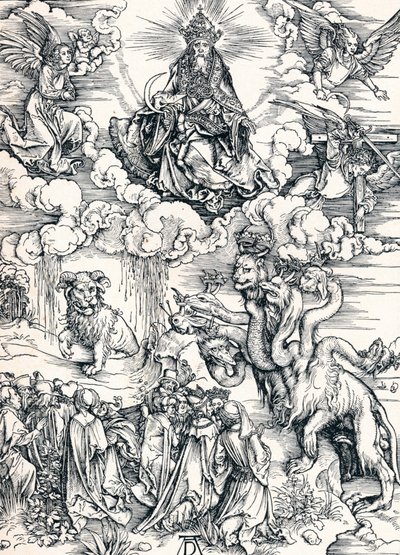 Yedi Başlı Canavar ve Kuzu Boynuzlu Canavar, 1498 1906. by Albrecht Dürer