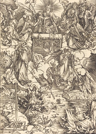 Trompetli Yedi Melek, 1498. by Albrecht Dürer