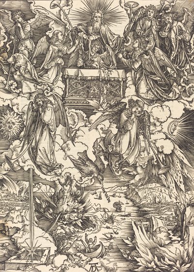 Trompetli Yedi Melek, muhtemelen c. 14961498. by Albrecht Dürer