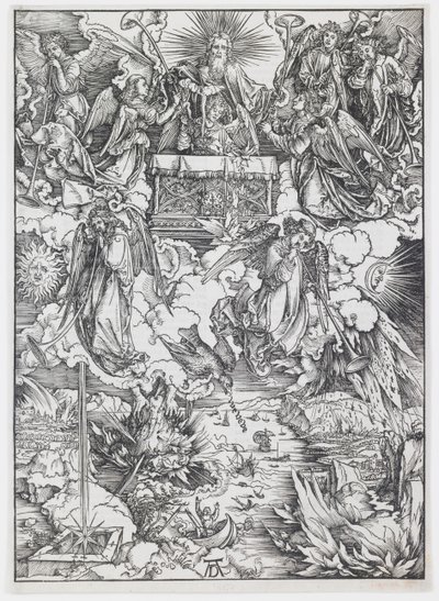 “Kıyamet”ten Yedi Trompet by Albrecht Dürer