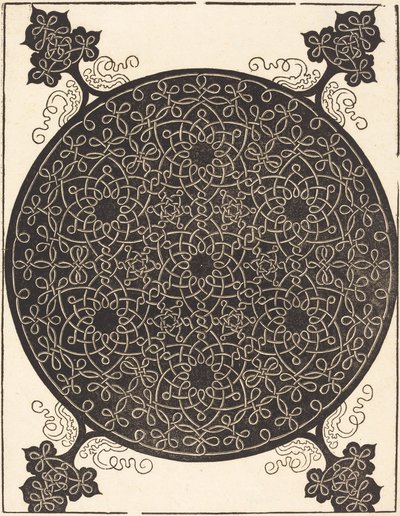 Yedi küçük düğüm sistemini siyah merkezlerle birleştiren Altıncı Düğüm, muhtemelen 15061507. by Albrecht Dürer