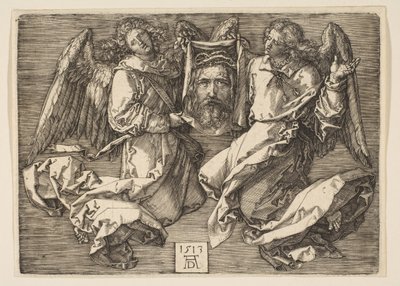İki Melek Tarafından Görüntülenen Sudarium, 1513. by Albrecht Dürer