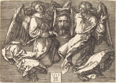 İki Melek Tarafından Düzenlenen Sudarium by Albrecht Dürer