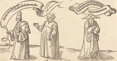 Öğretmen, Rahip ve Providence, muhtemelen 1526. by Albrecht Dürer