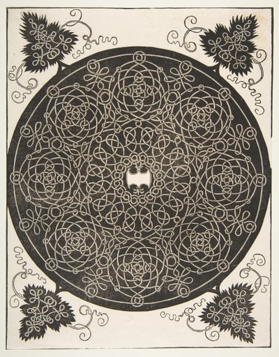 Üçüncü Düğüm. Sekiz Çelenk ve Taraklı Kalkan ile Geçmeli Roundel i..., 1521 önce. by Albrecht Dürer