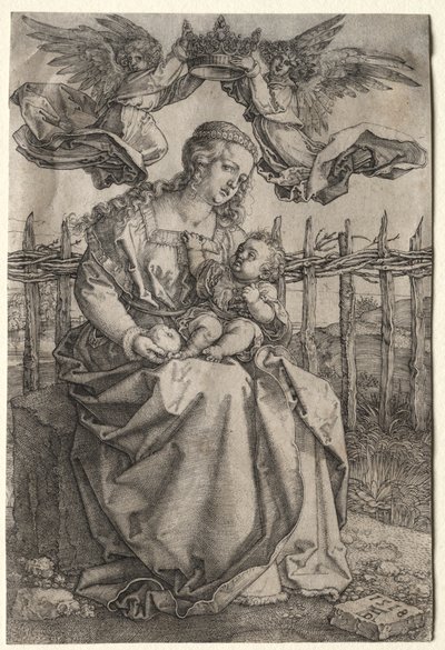 İki Melek Tarafından Taçlandırılan Bakire by Albrecht Dürer