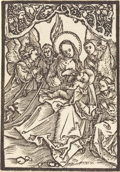 Bakire, Mesih Çocuğunu Dört Melekle Besliyor by Albrecht Dürer