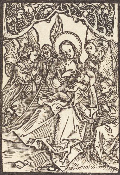 Bakire, Mesih Çocuğunu Dört Melekle Besliyor, c. 1500. by Albrecht Dürer