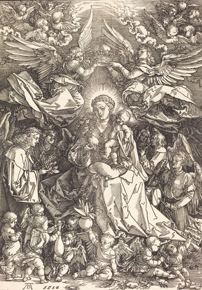 Birçok Melekle Çevrili Bakire, 1518. by Albrecht Dürer