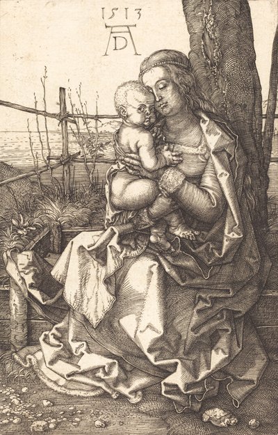 Bir Ağacın Yanında Oturan Bakire ve Çocuk, 1513. by Albrecht Dürer