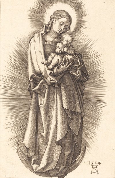 Taçlı Hilal Üzerinde Bakire ve Çocuk, 1514. by Albrecht Dürer