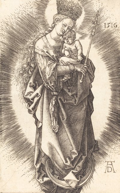 Hilal Üzerinde Asası ve Yıldızlı Tacı Olan Bakire ve Çocuk, 1516. by Albrecht Dürer