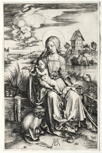 Bakire ve Maymunlu Çocuk, c. 1498. by Albrecht Dürer